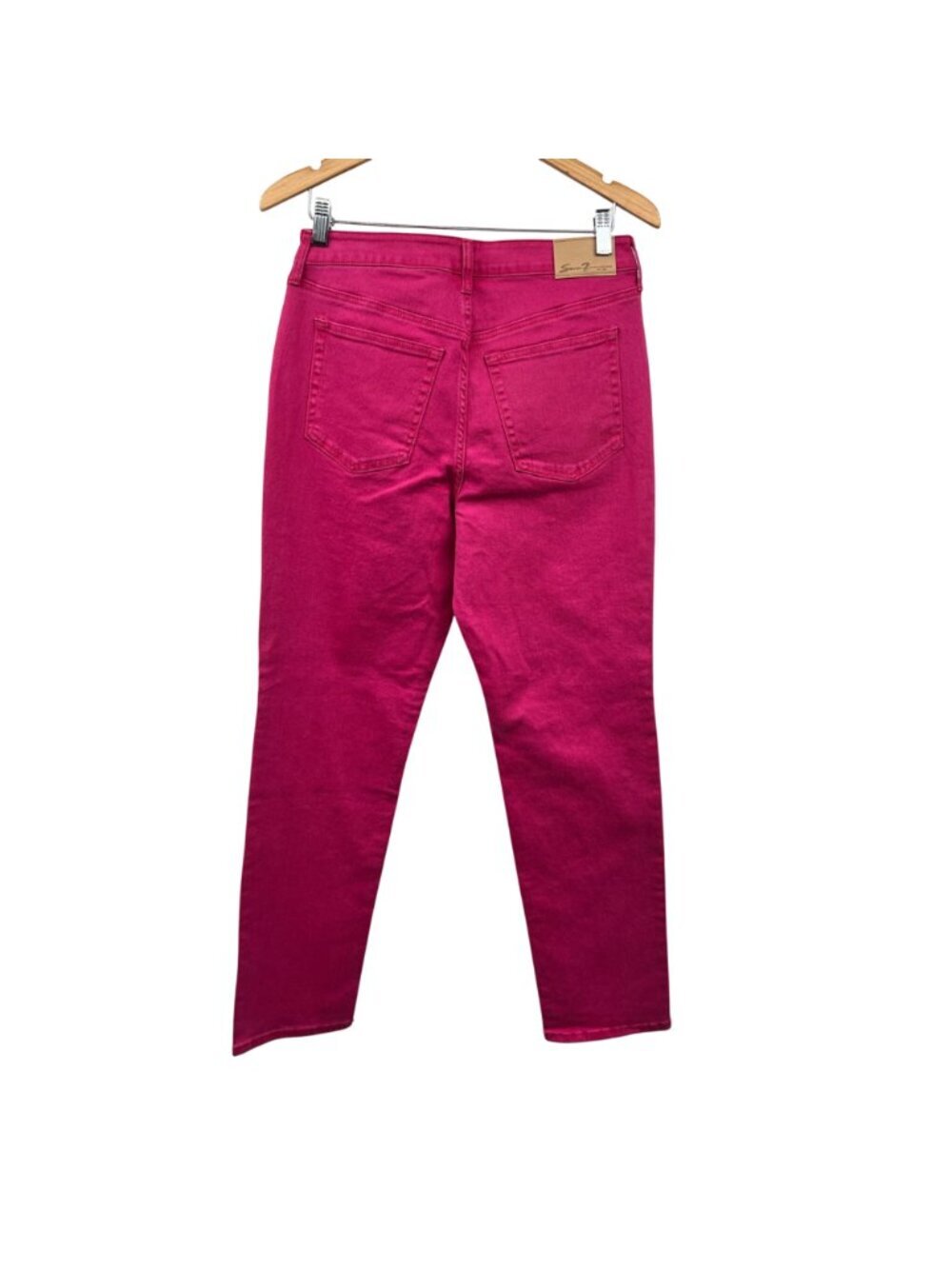 Seven 7 Womens Slim Straight Leg Jeans High Rise Pink Size 6 - Picture 5 of 7